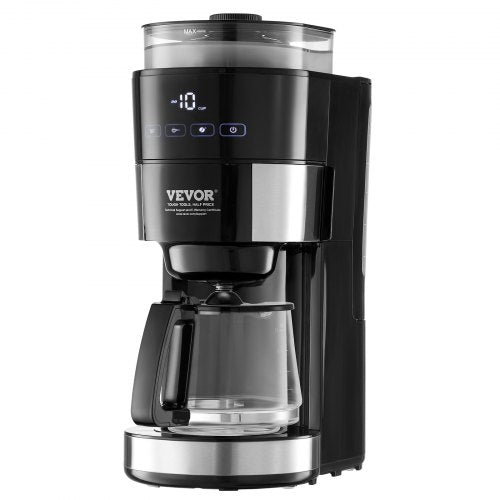 Coffee Maker with Grinder 10 Cup Coffee Machine Grind and Brew Coffee