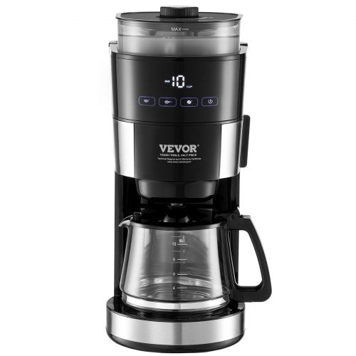 Coffee Maker with Grinder 10 Cup Coffee Machine Grind and Brew Coffee
