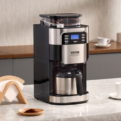 Coffee Maker with Grinder 8 Cup Coffee Machine Grind and Brew Coffee Maker