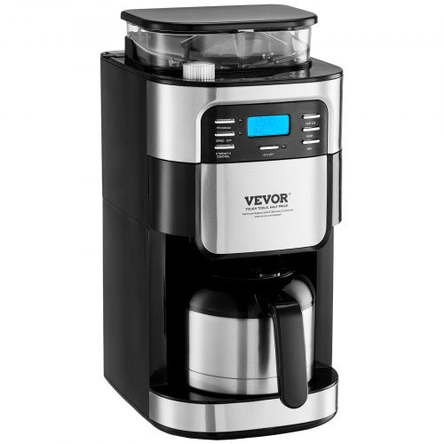 Coffee Maker with Grinder 8 Cup Coffee Machine Grind and Brew Coffee Maker