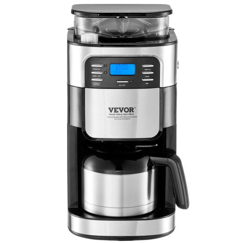 Coffee Maker with Grinder 8 Cup Coffee Machine Grind and Brew Coffee Maker