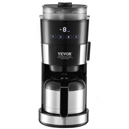 Coffee Maker with Grinder 8 Cup Programmable Coffee Machine Grind and Brew
