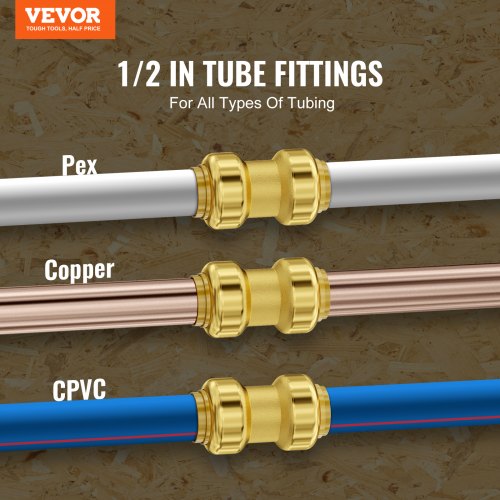 Pipe Fittings 12 12PCS Brass Pipe Fittings StraightThrough PushFit