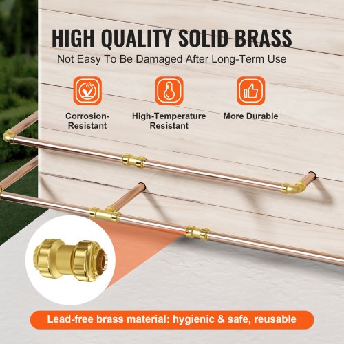 Pipe Fittings 12 12PCS Brass Pipe Fittings StraightThrough PushFit