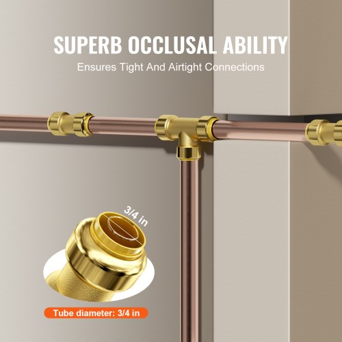 Pipe Fittings 34 12PCS Brass Pipe Fittings StraightThrough PushFit
