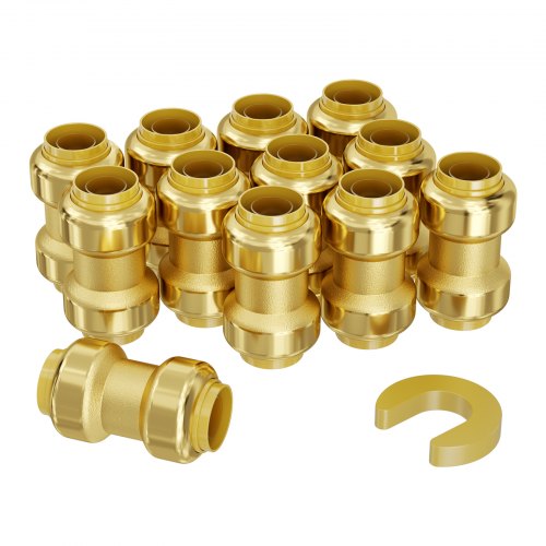 Pipe Fittings 34 12PCS Brass Pipe Fittings StraightThrough PushFit