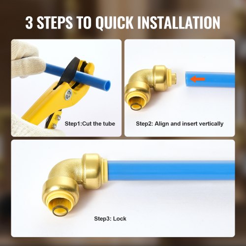 Pipe Fittings 12 12PCS Brass Pipe Fittings Elbow PushFit Pipe Connector