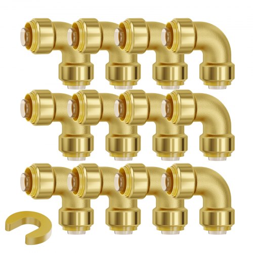 Pipe Fittings 12 12PCS Brass Pipe Fittings Elbow PushFit Pipe Connector
