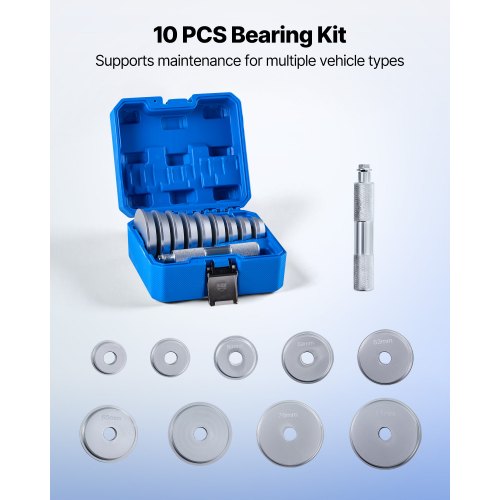 Bearing Press Kit 10 Pcs Bearing Race and Seal Driver Set with 9 Bushings