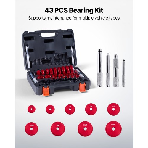Bearing Press Kit 43 Pcs Bearing Race and Seal Driver Set with 39 Bushings