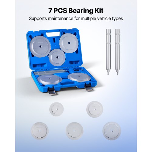Bearing Press Kit 7 Pcs Bearing Race and Seal Driver Set with 5 Bushings