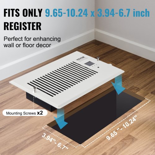 Register Booster Fan Quiet Vent Booster Fan Fits 6 x 10 inch Holes with Remote
