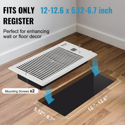 Register Booster Fan Quiet Vent Booster Fan Fits 6 x 12 inch Holes with Remote