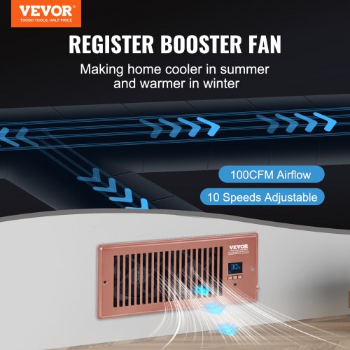 Register Booster Fan Quiet Vent Booster Fan Fits 4” x 10” Register Holes