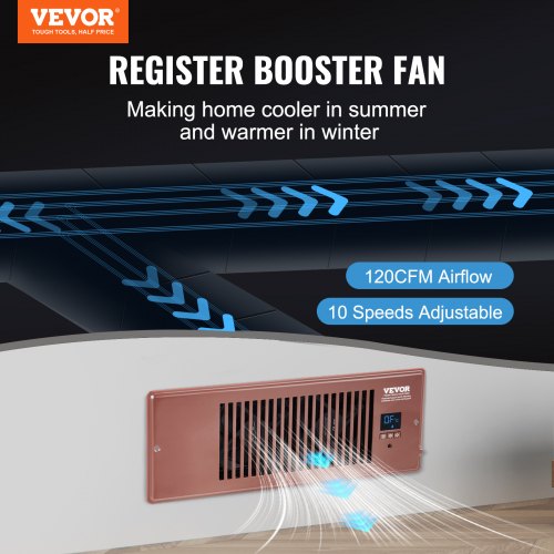 Register Booster Fan Quiet Vent Booster Fan Fits 4” x 12” Register Holes