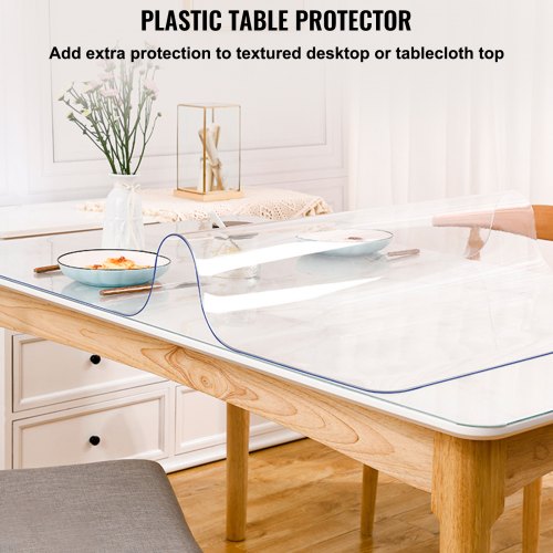 Plastic Table Cover 42x96x008 Transparent PVC Table Protector