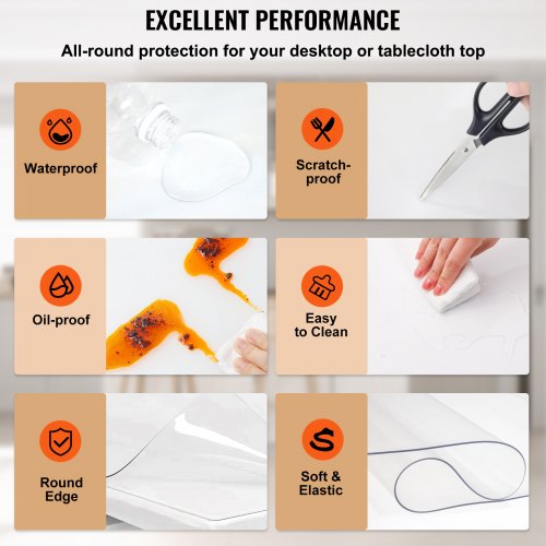 Plastic Table Cover 42x96x008 Transparent PVC Table Protector