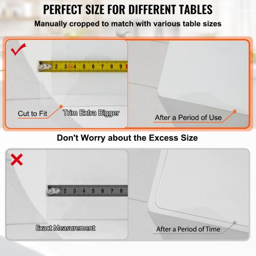 Plastic Table Cover 46x96x008 Transparent PVC Table Protector