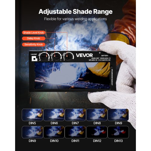 Auto Darkening Welding Lens 425 x 2 Shade 513 Adjustable True Color