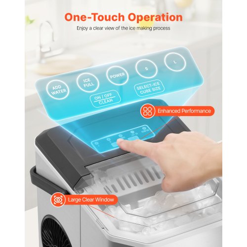 Countertop Ice Maker 9 Cubes Ready in 6 Mins 26lbs in 24Hrs SelfCleaning