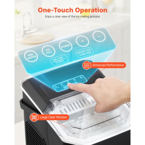 Countertop Ice Maker 9 Cubes Ready in 6 Mins 26lbs in 24Hrs SelfCleaning