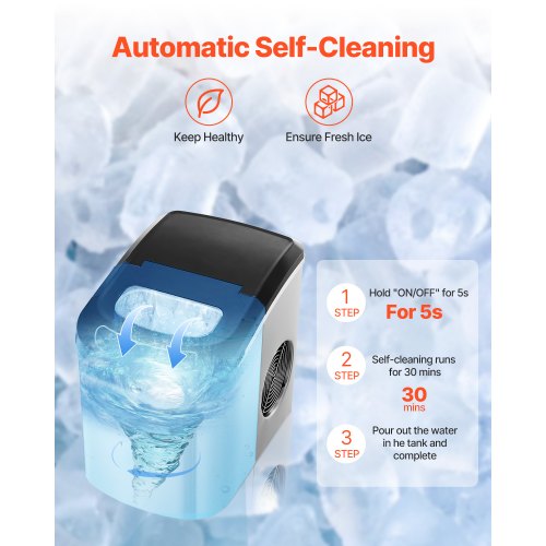 Countertop Ice Maker 9 Cubes Ready in 6 Mins 33lbs in 24Hrs SelfCleaning