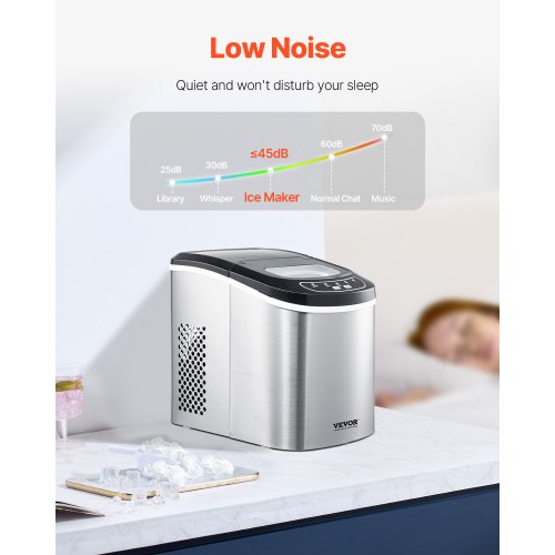 Countertop Ice Maker 9 Cubes Ready in 6 Mins 33lbs in 24Hrs SelfCleaning