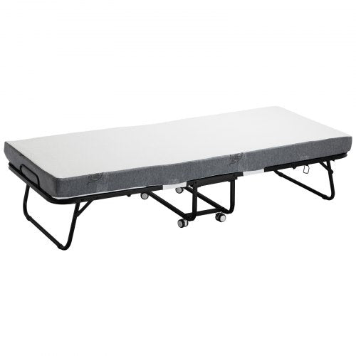 Rollaway Bed 31 in x 75 in Folding Bed with 4 in Mattress Twin Size