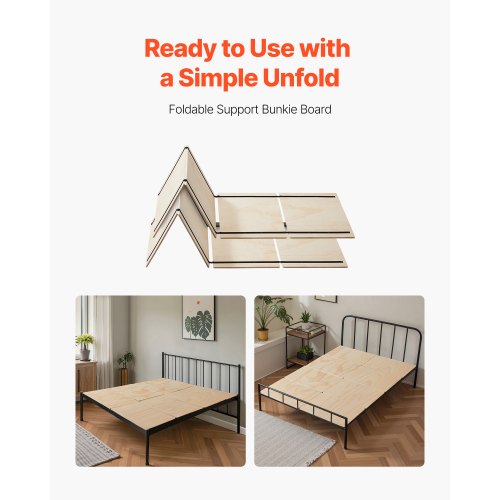 Full Size Bunkie Board 0.4 in Foldable Bed Board Slats with Connection
