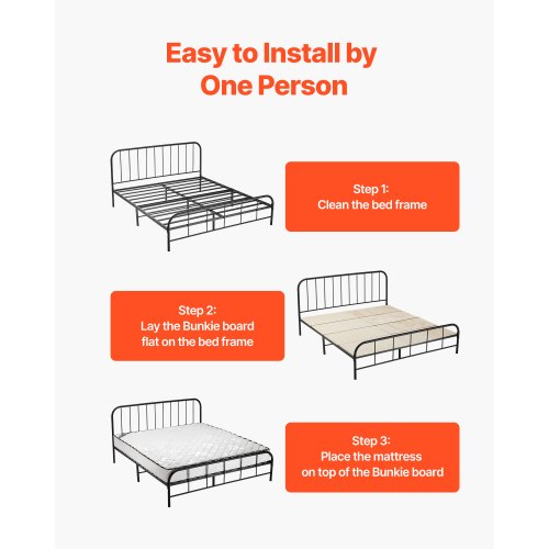 Full Size Bunkie Board 0.4 in Foldable Bed Board Slats with Connection