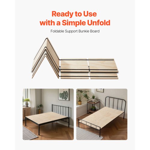 Twin Size Bunkie Board 0.4 in Foldable Bed Board Slats with Connection