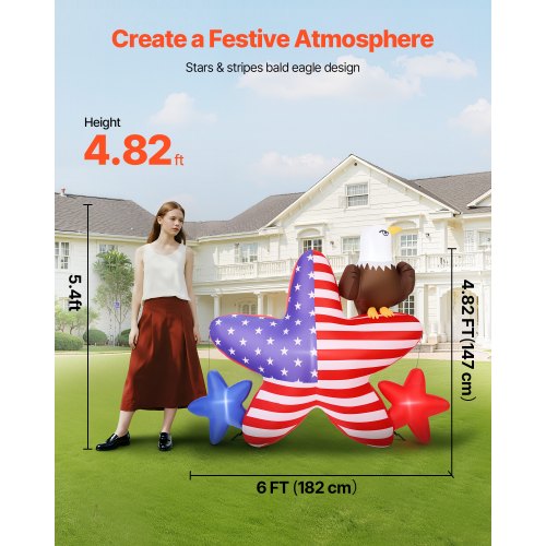482 ft Patriotic Inflatable Decoration Fourth of July Blow Up Inflatable
