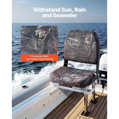Boat Seat Low Backrest Folding Fishing Boat Seat with Thickened Sponge