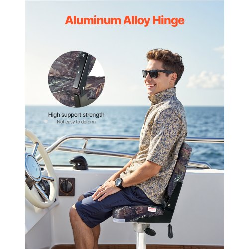 Boat Seat Low Backrest Folding Fishing Boat Seat with Thickened Sponge