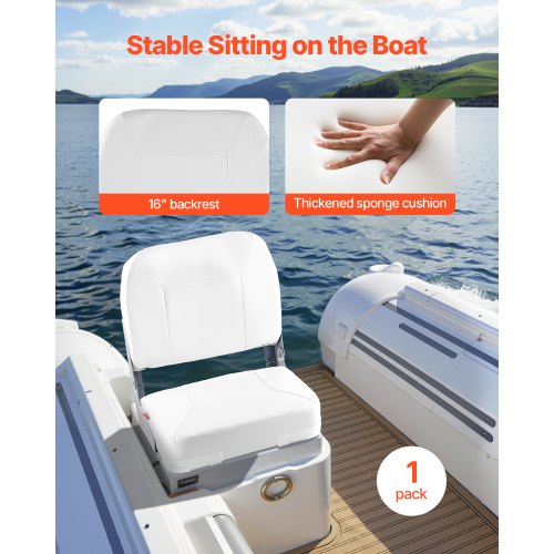 Boat Seat Low Backrest Folding Fishing Boat Seat with Thickened Sponge