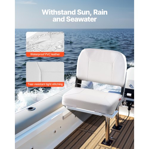 Boat Seat Low Backrest Folding Fishing Boat Seat with Thickened Sponge