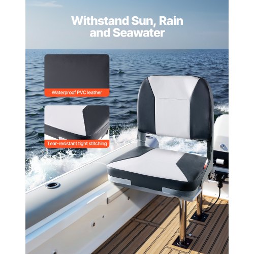 Boat Seat Low Backrest Folding Fishing Boat Seat with Thickened Sponge