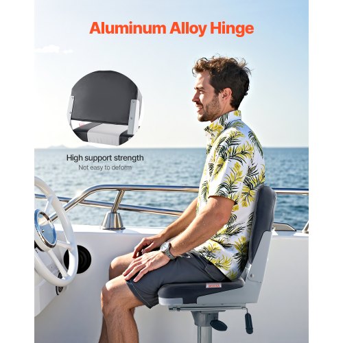 Boat Seat Low Backrest Folding Fishing Boat Seat with Thickened Sponge
