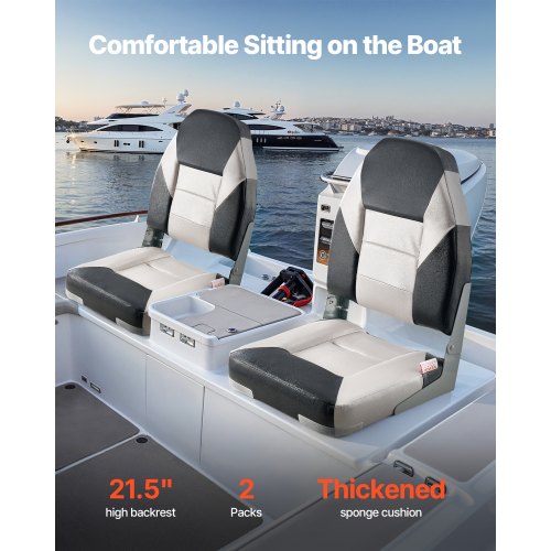 Boat Seat High Backrest Folding Fishing Boat Seat with Thickened Sponge