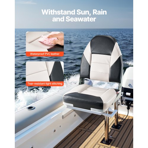 Boat Seat High Backrest Folding Fishing Boat Seat with Thickened Sponge
