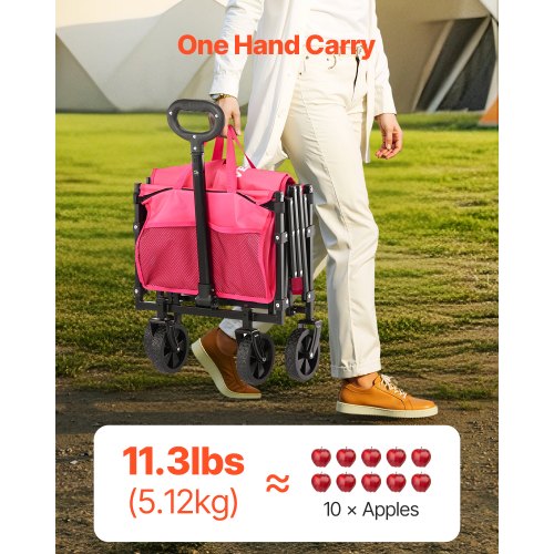 Collapsible Wagon Carts 120L 225LBS Folding Wagons with AllTerrain