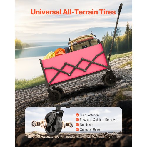 Collapsible Wagon Carts 120L 225LBS Folding Wagons with AllTerrain