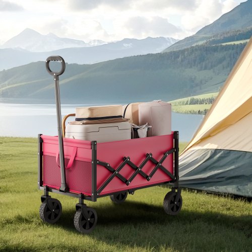 Collapsible Wagon Carts 120L 225LBS Folding Wagons with AllTerrain