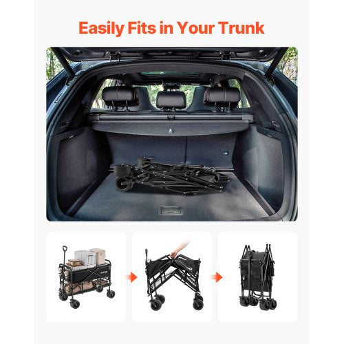 Double Decker Wagon Collapsible 400L Heavy Duty Folding Wagon Cart