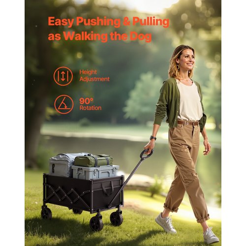 Collapsible Wagon Carts 120L 225LBS Folding Wagons with AllTerrain