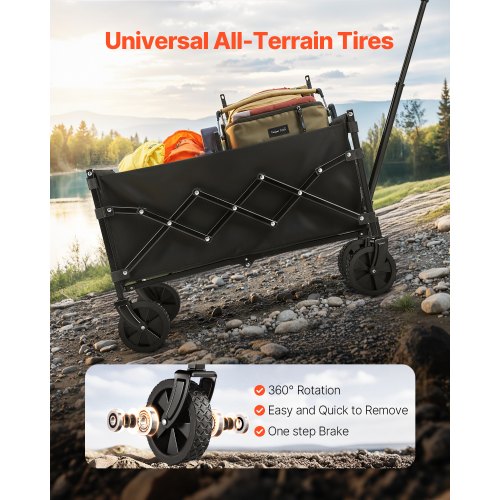 Collapsible Wagon Carts 120L 225LBS Folding Wagons with AllTerrain
