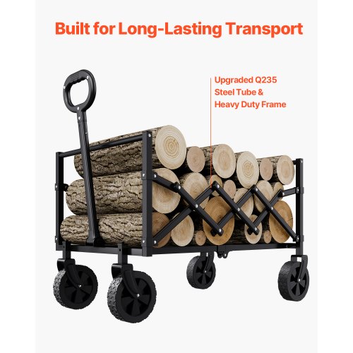Collapsible Wagon Carts 120L 225LBS Folding Wagons with AllTerrain