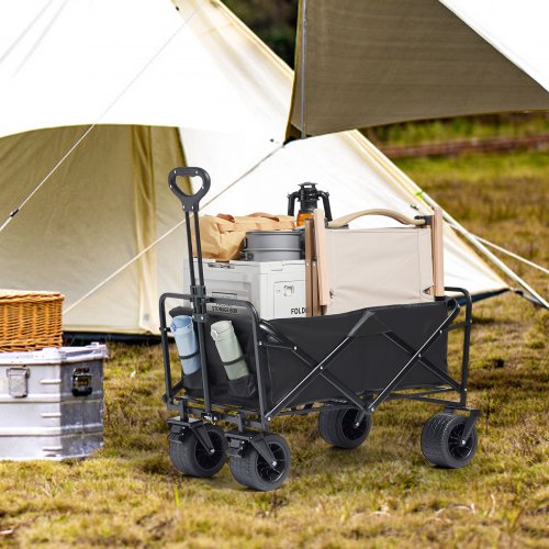 Collapsible Folding Wagon 3 cuft Beach Wagon Cart with AllTerrain Wheels