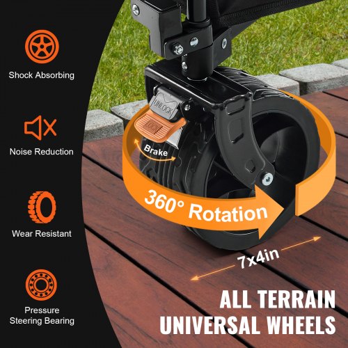 Collapsible Folding Wagon 150 L Beach Wagon Cart with AllTerrain Wheels