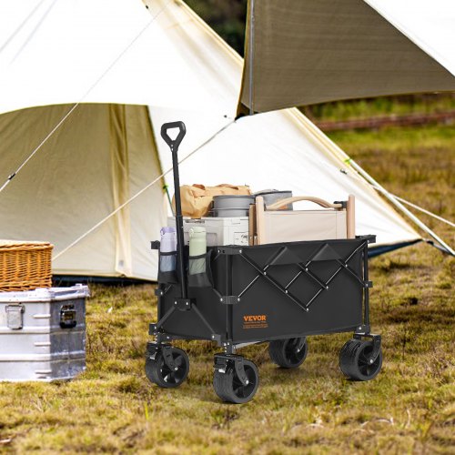 Collapsible Folding Wagon 150 L Beach Wagon Cart with AllTerrain Wheels